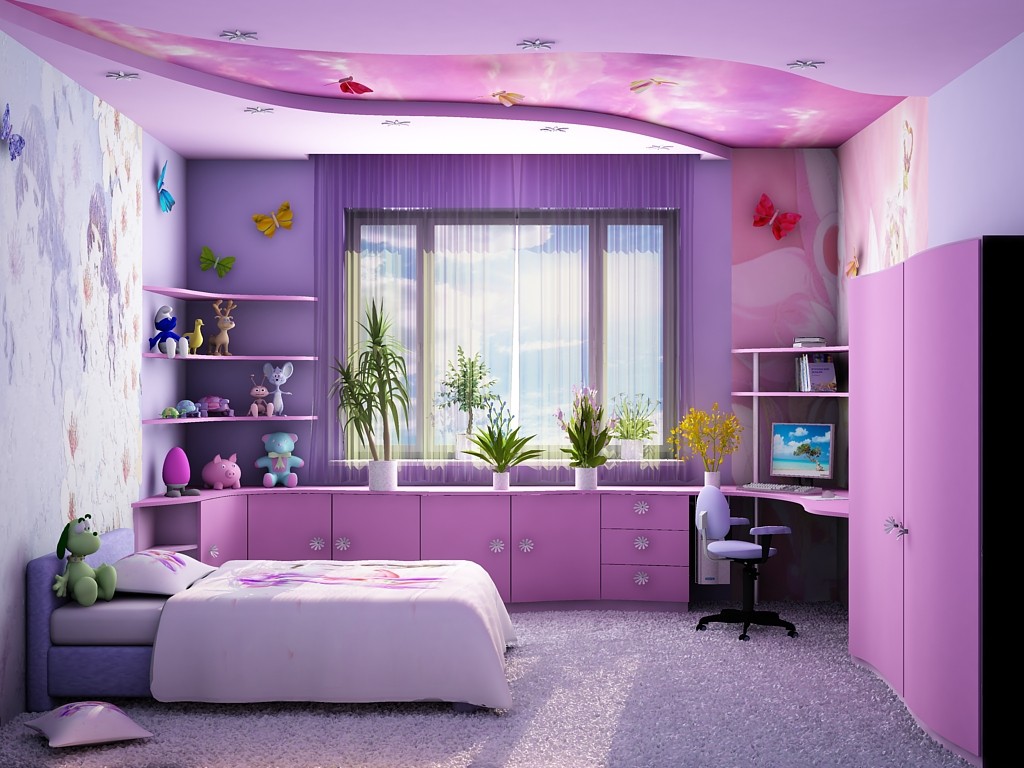 design pour une chambre d'enfant pour une fille Dessins animés