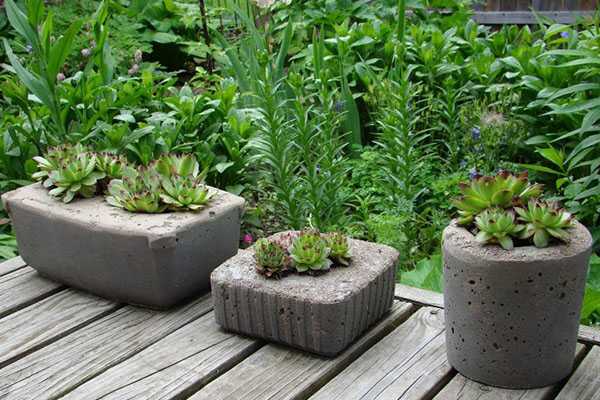 pots en plâtre