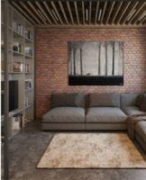 Caractéristiques de la décoration intérieure d'un salon de style loft dans une maison ou un appartement