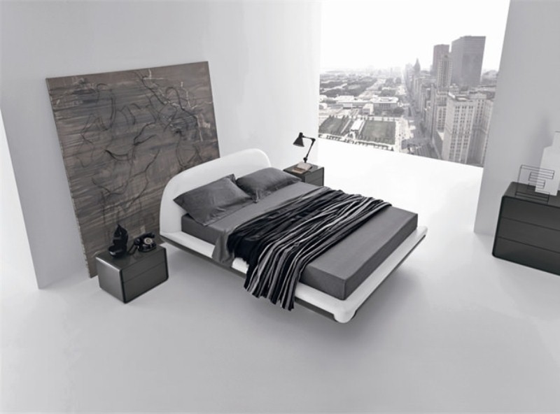 chambres dans un style design en niveaux de gris scandtnavian