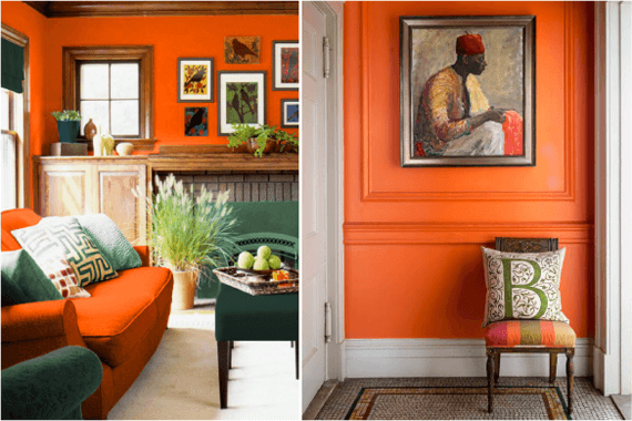 oranje slaapkamer