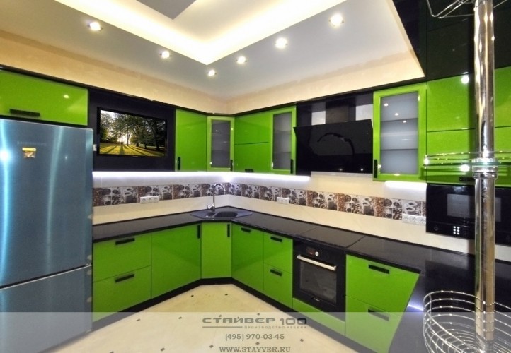 cuisine couleur citron vert style moderne