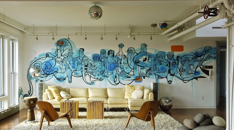 grafiti en el apartamento