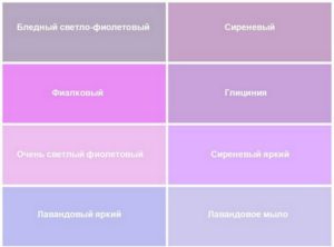 Paleta odstínů fialové a názvy barev, jak je získat mícháním